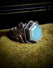 Load image into Gallery viewer, Daybreak - Aqua Chalcedony Ring Size 7.5
