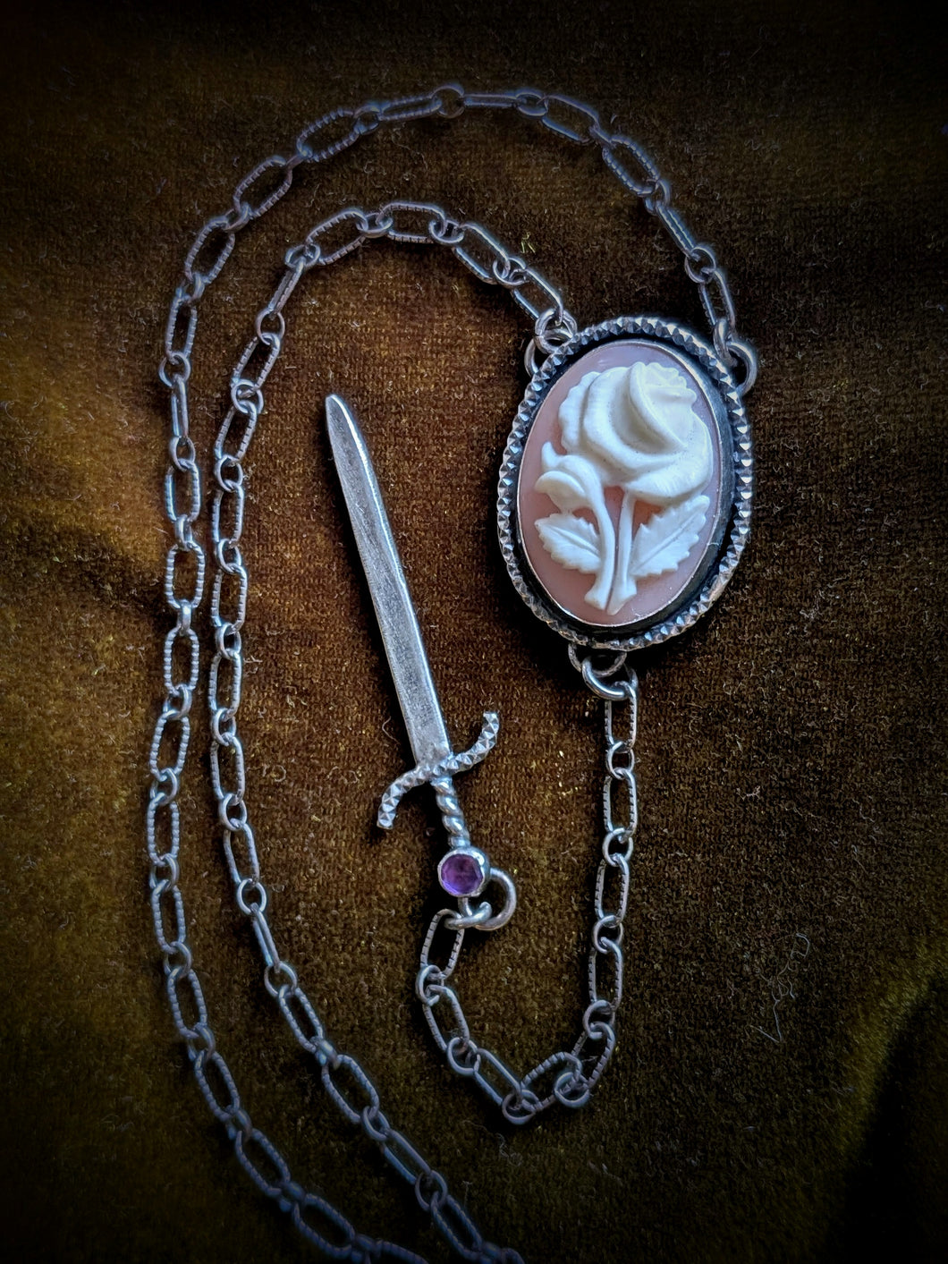 Shieldmaiden Sword and Cameo Shield Necklace